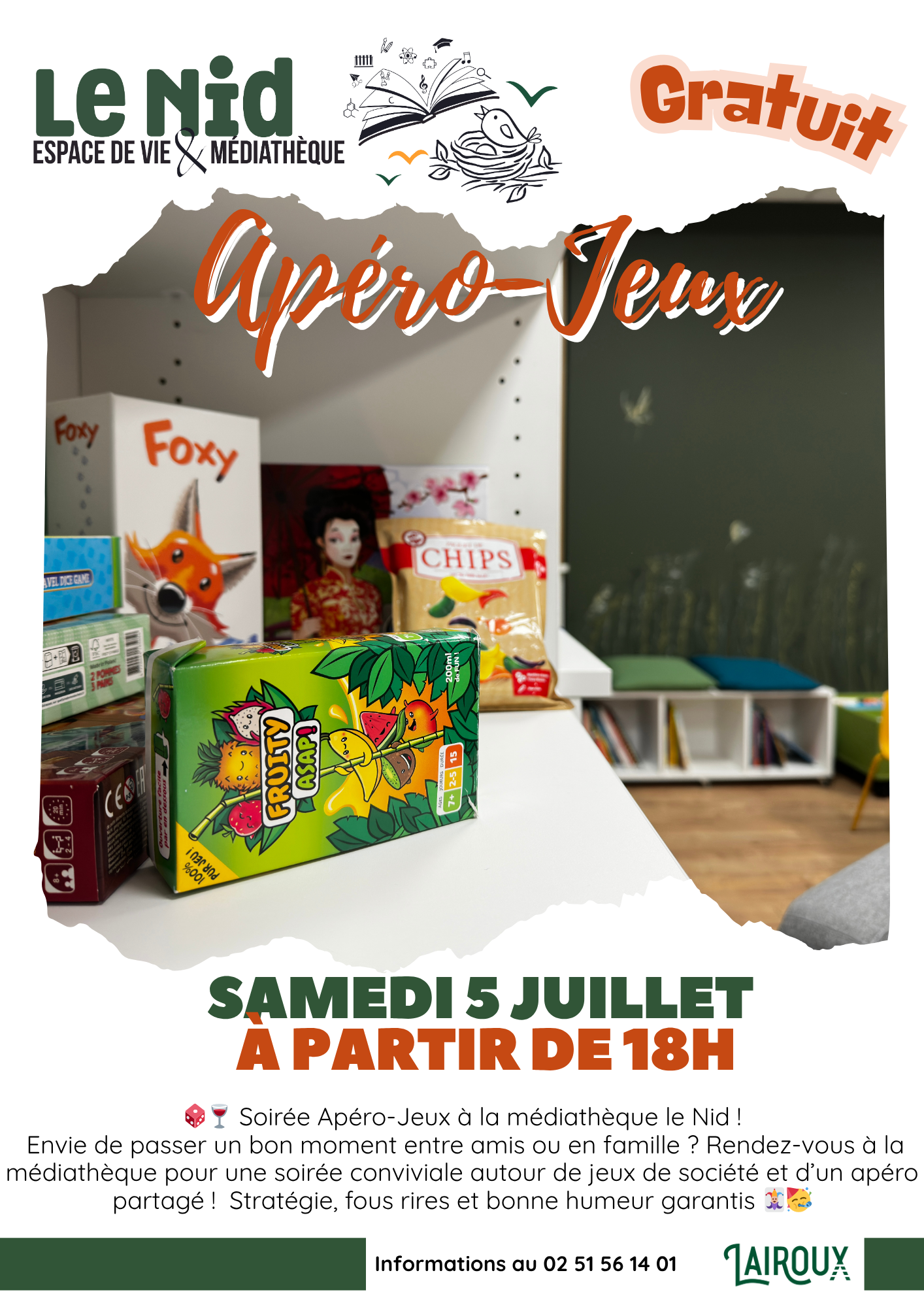 Un été à Lairoux - Apéro-Jeux au Nid Un été à Lairoux - Apéro-Jeux au Nid
